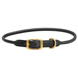 Tory Leather Rolled Leather Dog Collar - Black