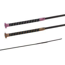 FLECK SilkTouch Dressage Whip with Rhinestone Wrapped Grip & Cap