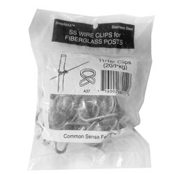 Geotek Common Sense Fence SnapMax Stainless Steel Wire Clips for Fiberglass Posts - 20-Pack