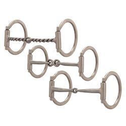 Weaver Pro Series Offset D-Ring Brushed Stainless Steel Snaffle Bit