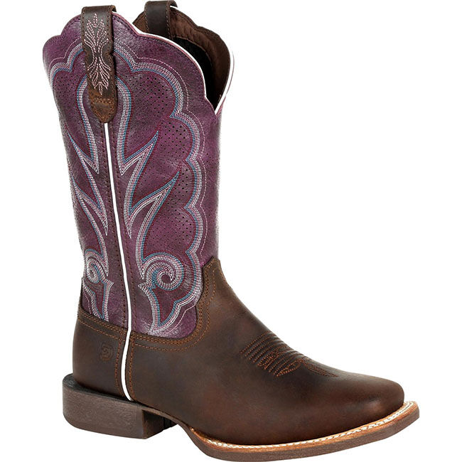 Durango Women's Lady Rebel Pro Ventilated Western Boot - Oiled Brown & Plum image number null