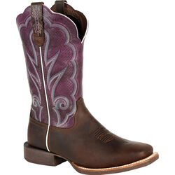 Durango Women's Lady Rebel Pro Ventilated Western Boot - Oiled Brown & Plum