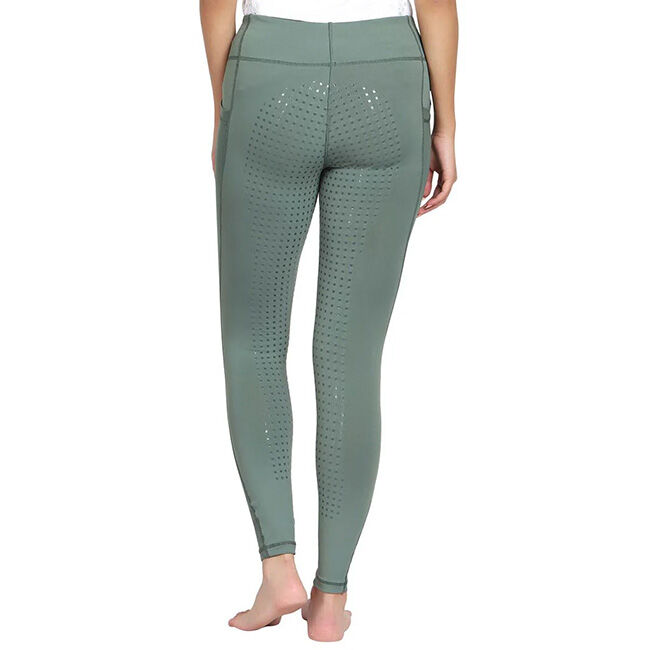 TuffRider Women's Minerva EquiCool Full Seat Tights - Duck Green image number null