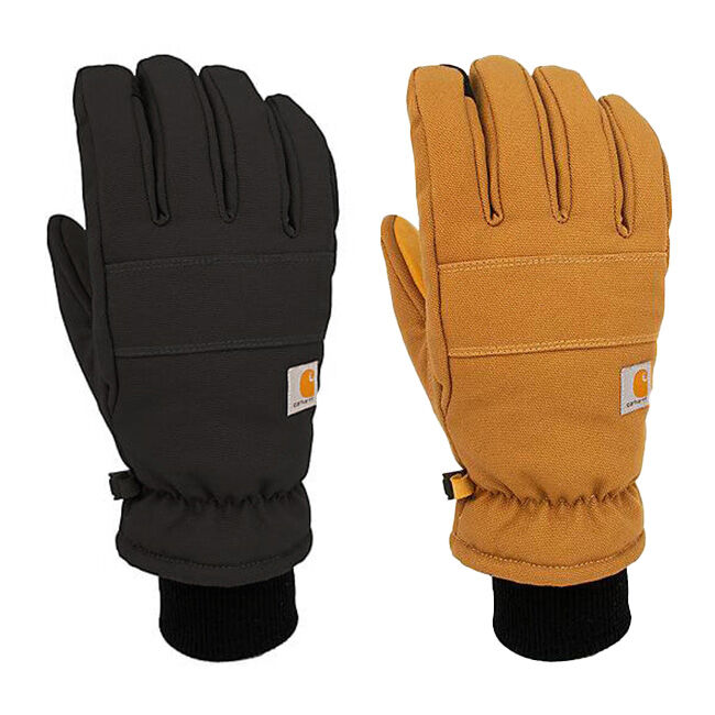 insulated duck synthetic leather knit cuff glove