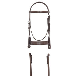 Bobby's English Tack Flat Hunt Bridle with Laced Reins