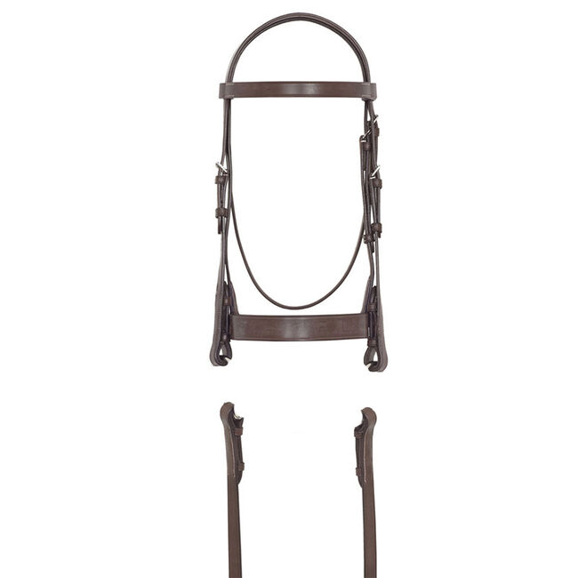 Bobby's English Tack Flat Hunt Bridle with Laced Reins image number null