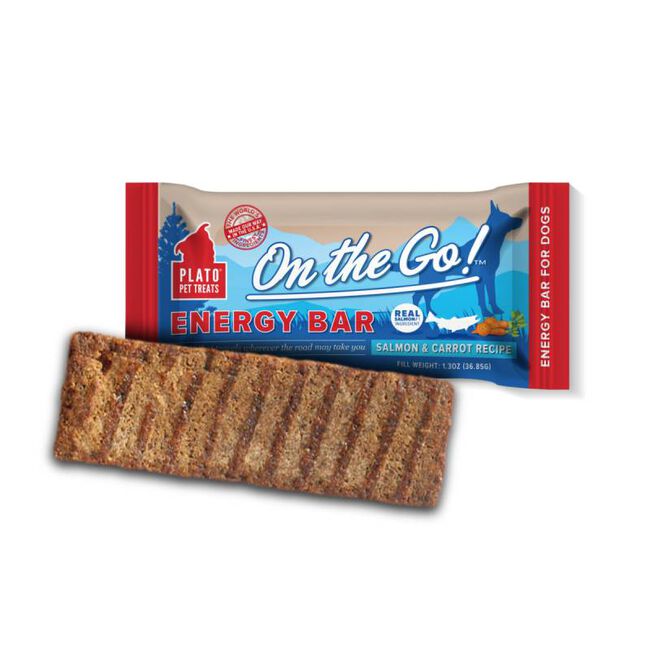 Plato Pet Treats On The Go! Salmon & Carrot Energy Bars Biscuits