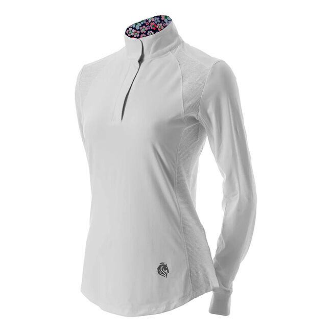 Equinavia Women's Sonja Long Sleeve Show Shirt - White/Galaxy Blue image number null