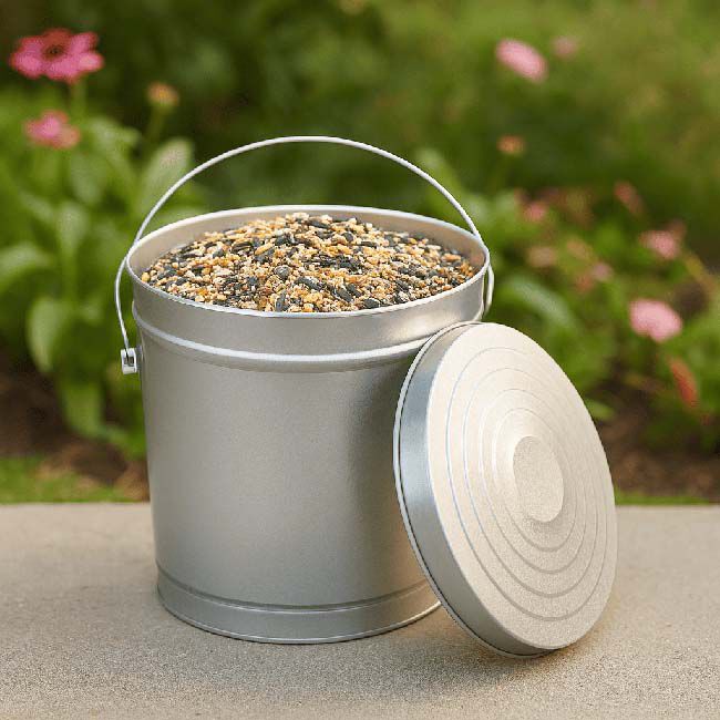 Behrens Galvanized Steel Can with Locking Lid - 10-Gallon Capacity image number null