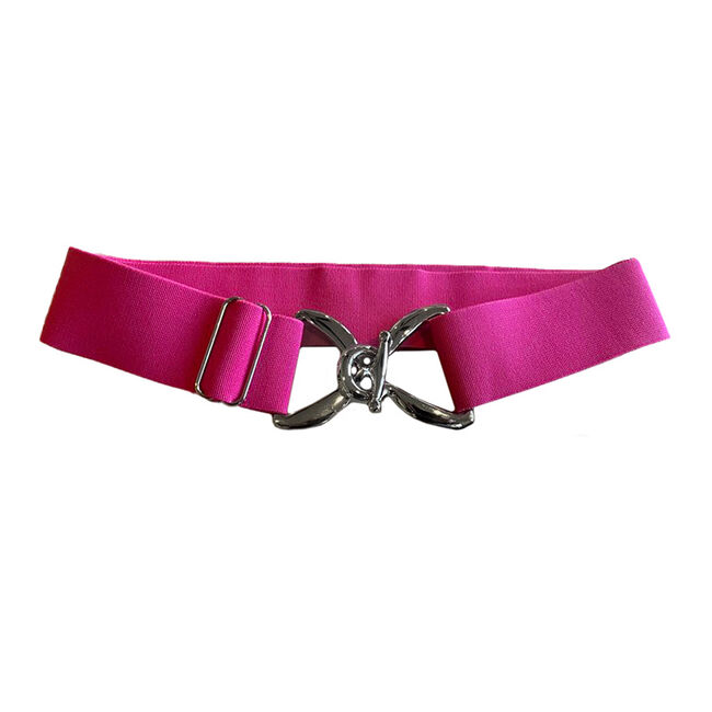 Anademi Stretch Belt with Silver-Tone Stirrup Buckle - Solids image number null