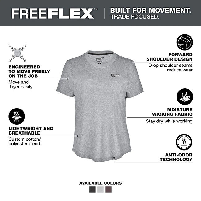 Milwaukee Women's FREEFLEX Hybrid Tee - Gray image number null