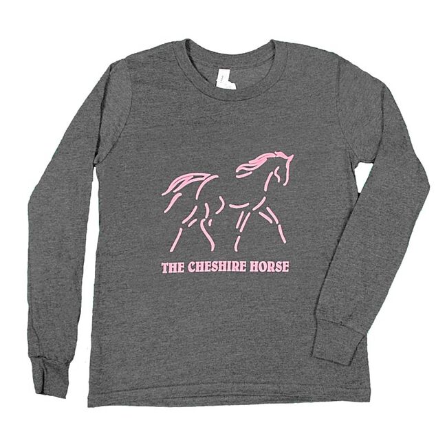 Cheshire Horse Kids' Long Sleeved Tee with Pink Logo image number null