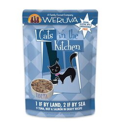 Weruva Cats in the Kitchen Cat Food - 1 If By Land, 2 If By Sea - Tuna, Beef & Salmon in Gravy - 3 oz