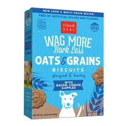 Cloud Star Wag More Bark Less Oats & Grains Biscuits with Bacon, Cheese & Apples - 16 oz