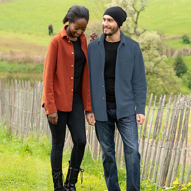 Engel Men's 100% Wool Dress Shirt - Pacific Melange image number null