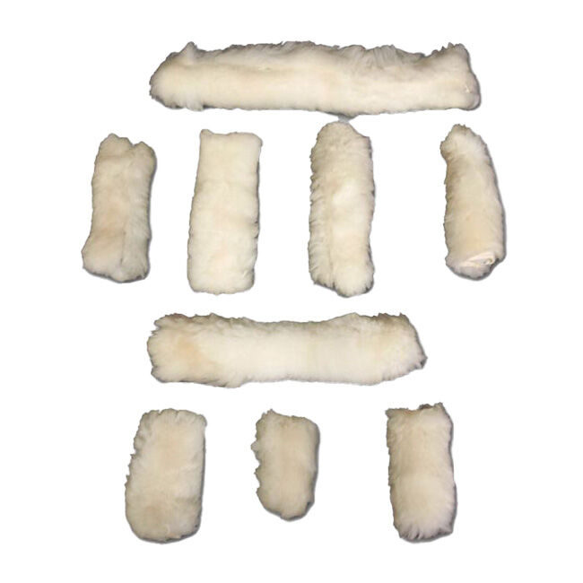 Fleeceworks Sheepskin Halter Set - Cream - 9-Piece - Closeout image number null