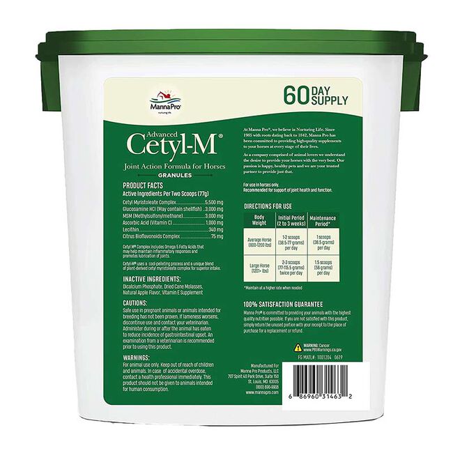 Advanced Cetyl M Joint Action Formula for Horses, Granules, 5.1 lb