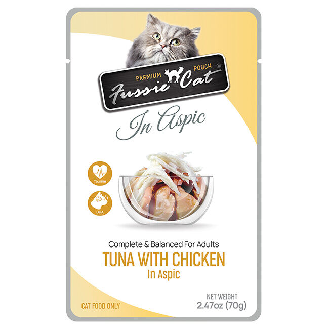 Fussie Cat Premium Pouch in Aspic - Tuna with Chicken in Aspic - 2.47 oz image number null