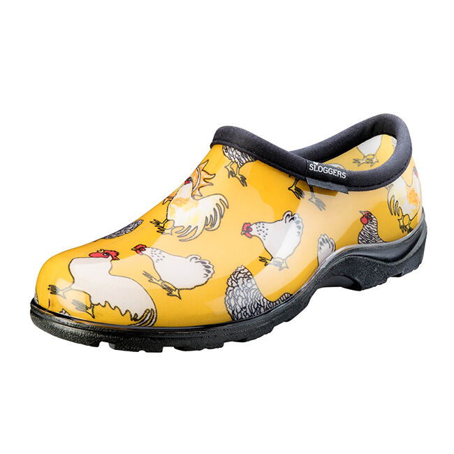 Sloggers Women's Rain Garden Shoe Daffodil Yellow Chickens