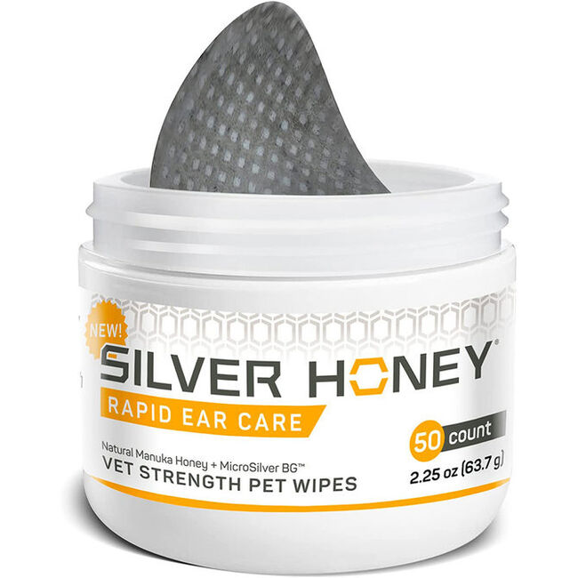 Absorbine Silver Honey Rapid Ear Care - Vet Strength Wipes for Cats & Dogs image number null