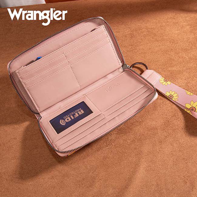 Wrangler Sunflower Print Wallet - Pink image number null