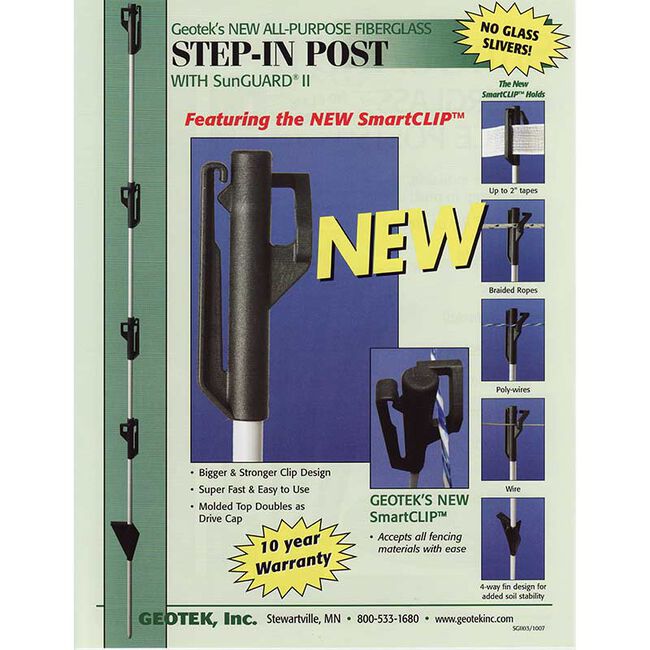Geotek 3/8"x48" Step In Post With Clips image number null
