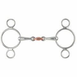 Shires Two Ring Copper Lozenge Gag - Closeout