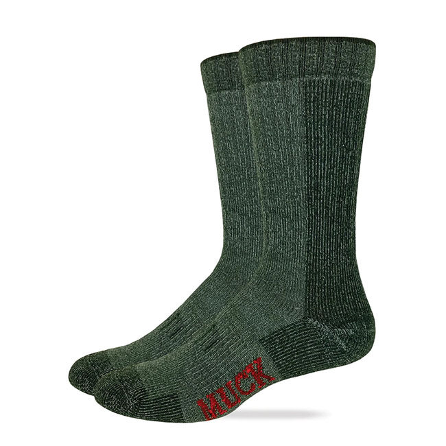 Muck Boot Company Men's Heavyweight Merino Wool Mid Calf Boot Socks - Green - 2-Pack image number null