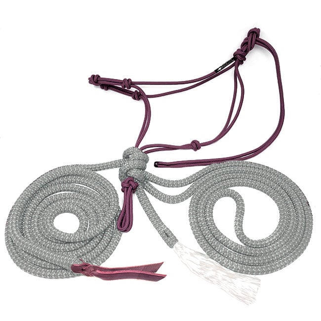 Knotty Girlz 2-Knot Rope Horse Halter - Blue, Standard Size, 1/4" Double-Braided Rope, Durable & Comfortable