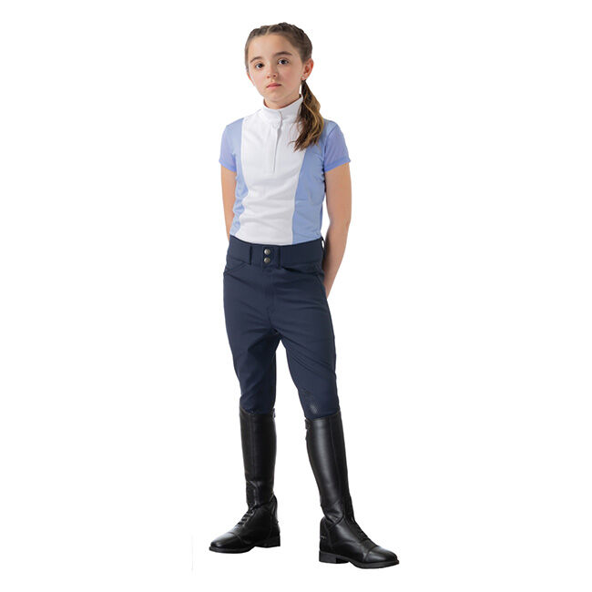 Equinavia Kids' Charlotte Short Sleeve Show Shirt - Light Blue/White image number null