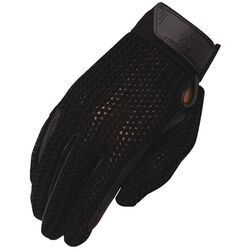 Heritage Performance Gloves Crochet Riding Gloves - Black