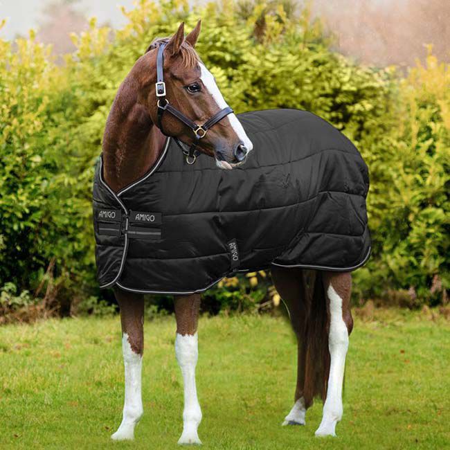 Horseware Amigo Diamond Insulator (100g Light) - Black/Black & Silver image number null