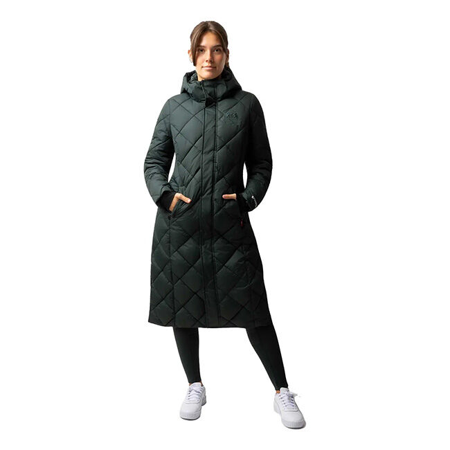 B Vertigo Women's Gem Insulated Long Riding Jacket - Scarab Green image number null
