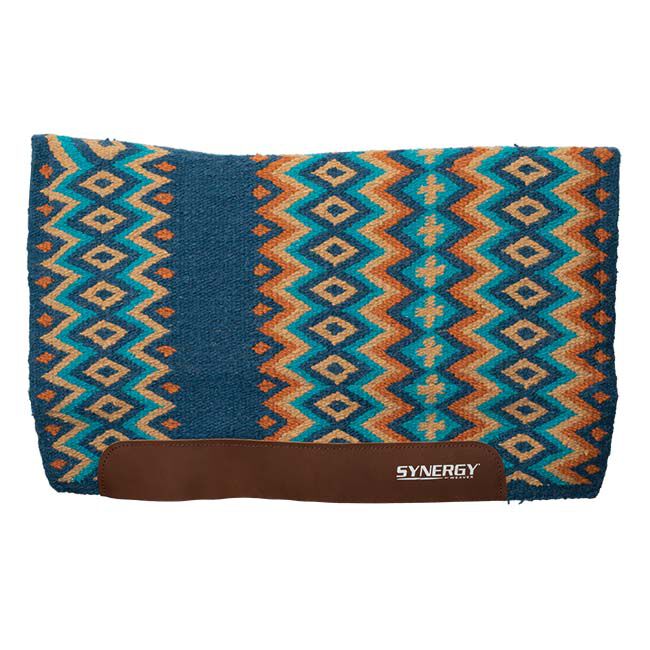 Weaver Equine Synergy Flex Contour Performance Saddle Pad with Wool Blend Felt Liner - Navy/Slate image number null
