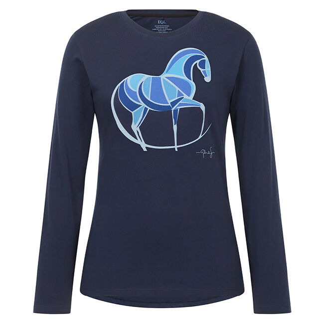 Kerrits Women's Mosaic Horse Long Sleeve Tee - Galaxy Blue image number null
