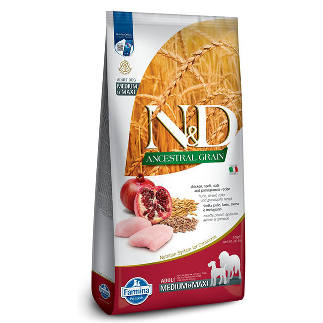 Farmina N&D Ancestral Grain Adult Medium & Maxi Dog Food - Chicken & Pomegranate Recipe image number null