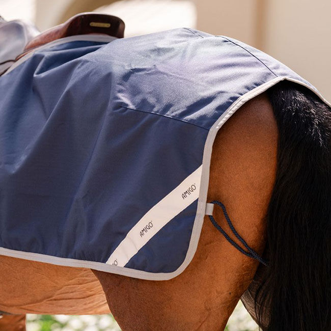 Horseware Amigo Ripstop Exercise Sheet - Navy/Titanium Grey image number null