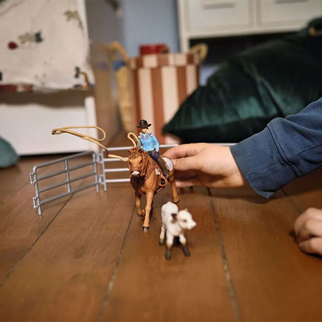 Schleich Cowgirl Team Roping Fun image number null