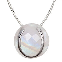 Urban Equestrian Moonstone Horseshoe Necklace - Closeout