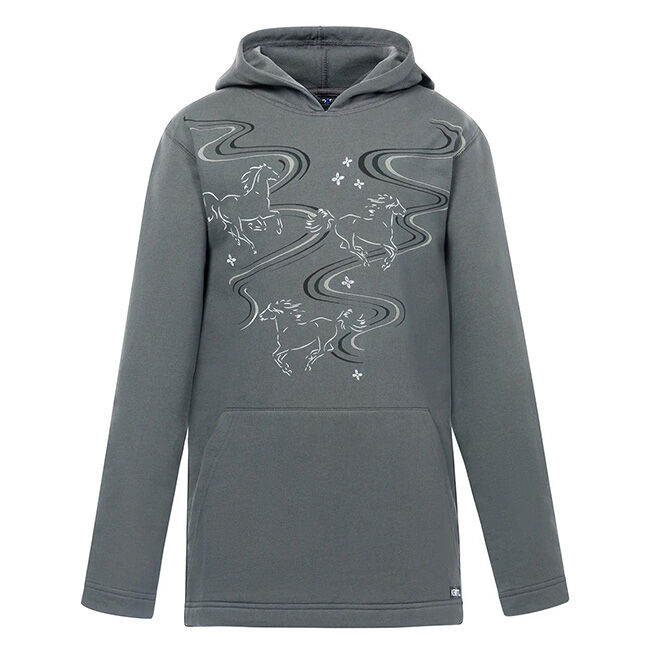Kerrits Kids' Ride the Wind Fleece Hoodie - Sagestone image number null