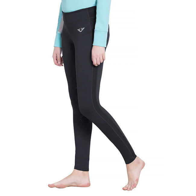 TuffRider Women's Ventilated Schooling Tights - Black/Black image number null