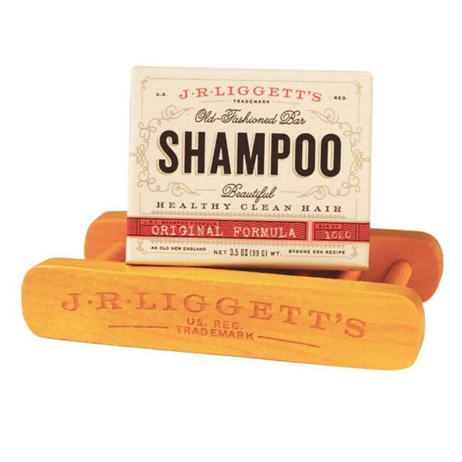 J.R. Liggett's Wooden Shampoo Shelf with 2 Original Bars image number null