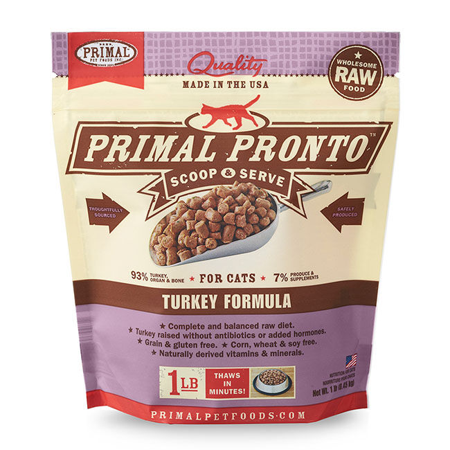 Primal Pronto Raw Frozen Cat Food - Turkey - 1 lb image number null
