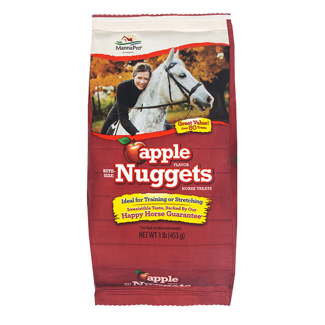 Manna Pro Apple Flavor Bite Sized Nuggets Horse Treats - 1lb Bag image number null