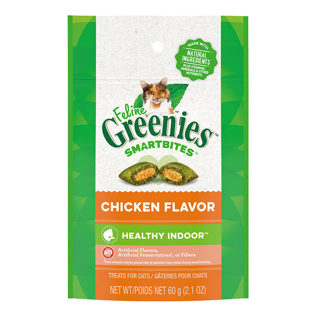 Greenies Feline Smartbites Healthy Indoor Cat Treats - Chicken Recipe image number null