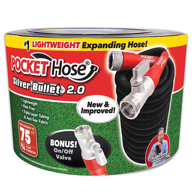 Pocket Hose Silver Bullet 2.0 - 3/4" x 75' image number null