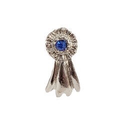 Finishing Touch of Kentucky Blue Ribbon Tack Pin - Imitation Rhodium Finish