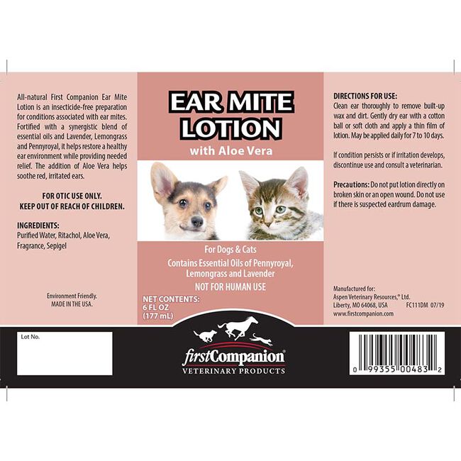 First Companion Veterinary Ear Mite Lotion - 6 oz image number null