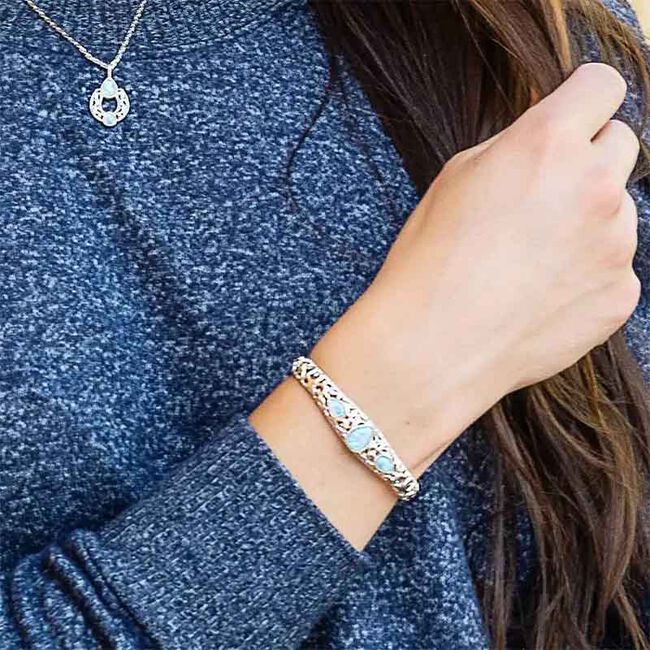 Montana Silversmiths Crystal Pools Silver Cuff Bracelet image number null