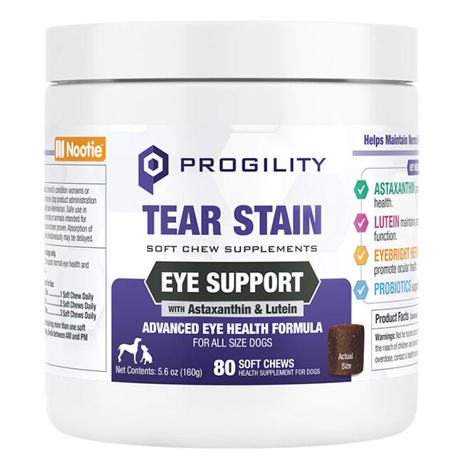 Progility Tear Stain Eye Support Soft Chew Supplement for Dogs - 80 Chews image number null